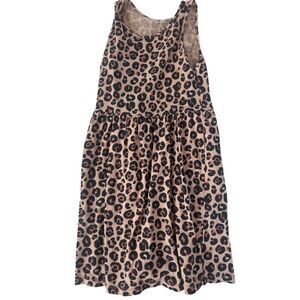 H&M girls cover up dresss- leopard print - animal sz 6x/7 sleeveless cotton